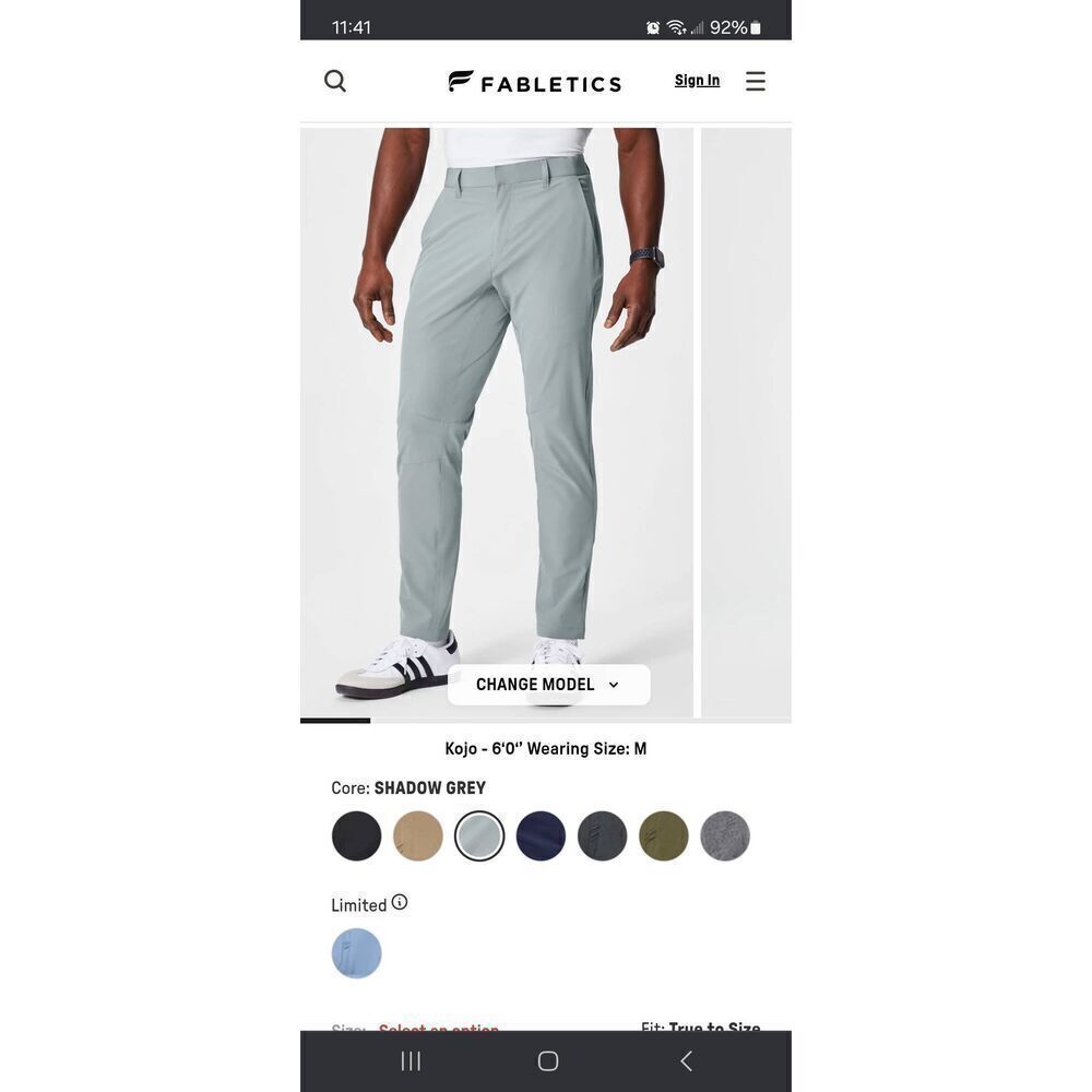 New Small Short Fabletics Shadow Grey The Only Pants NWT Casual Athletic